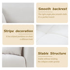 85" 3-Seater Fabric Sofa with 2 Pillows – Beige / Red / Creamy White