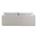 85" 3-Seater Fabric Sofa with 2 Pillows – Beige / Red / Creamy White