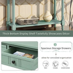 Retro Grey / Blue / Ivory / Espresso / Navy Console Table – 2 Drawers, Bottom Shelf, Seats 1