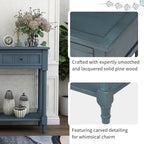 Retro Grey / Blue / Ivory / Espresso / Navy Console Table – 2 Drawers, Bottom Shelf, Seats 1