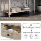 Retro Grey / Blue / Ivory / Espresso / Navy Console Table – 2 Drawers, Bottom Shelf, Seats 1
