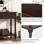 Retro Grey / Blue / Ivory / Espresso / Navy Console Table – 2 Drawers, Bottom Shelf, Seats 1