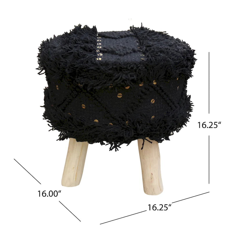 Roja Handcrafted Boho Fabric Stool by Christopher Knight Home