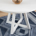 White Round Dining Table for 2–4, Acacia Wood Veneer