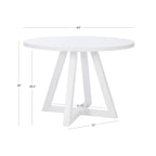 White Round Dining Table for 2–4, Acacia Wood Veneer