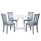 White Round Dining Table for 2–4, Acacia Wood Veneer