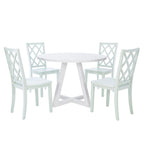 White Round Dining Table for 2–4, Acacia Wood Veneer