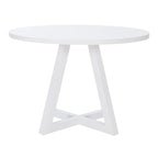 White Round Dining Table for 2–4, Acacia Wood Veneer