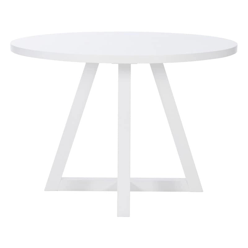 White Round Dining Table for 2–4, Acacia Wood Veneer
