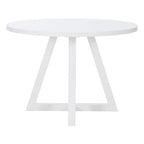 White Round Dining Table for 2–4, Acacia Wood Veneer