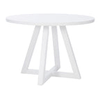White Round Dining Table for 2–4, Acacia Wood Veneer