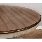 Roundhill Furniture Arch Weathered Oak Round Dining Table - Weathered oak and white