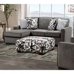 Multi-color Geometric Transitional Linen Ottoman, Seats 1