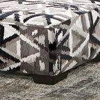 Multi-color Geometric Transitional Linen Ottoman, Seats 1