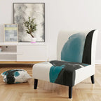 Designart Geometric Black And Teal IV Upholstered Modern Accent Chair - Arm Chair