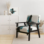 Designart Geometric Black And Teal IV Upholstered Modern Accent Chair - Arm Chair