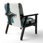 Designart Geometric Black And Teal IV Upholstered Modern Accent Chair - Arm Chair