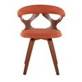 Mid-Century Modern Accent Chair | Orange or Green | Walnut Finish | Single Seat