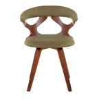 Mid-Century Modern Accent Chair | Orange or Green | Walnut Finish | Single Seat
