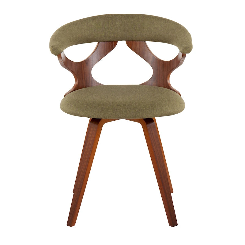 Mid-Century Modern Accent Chair | Orange or Green | Walnut Finish | Single Seat