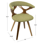 Mid-Century Modern Accent Chair | Orange or Green | Walnut Finish | Single Seat