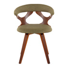 Mid-Century Modern Accent Chair | Orange or Green | Walnut Finish | Single Seat