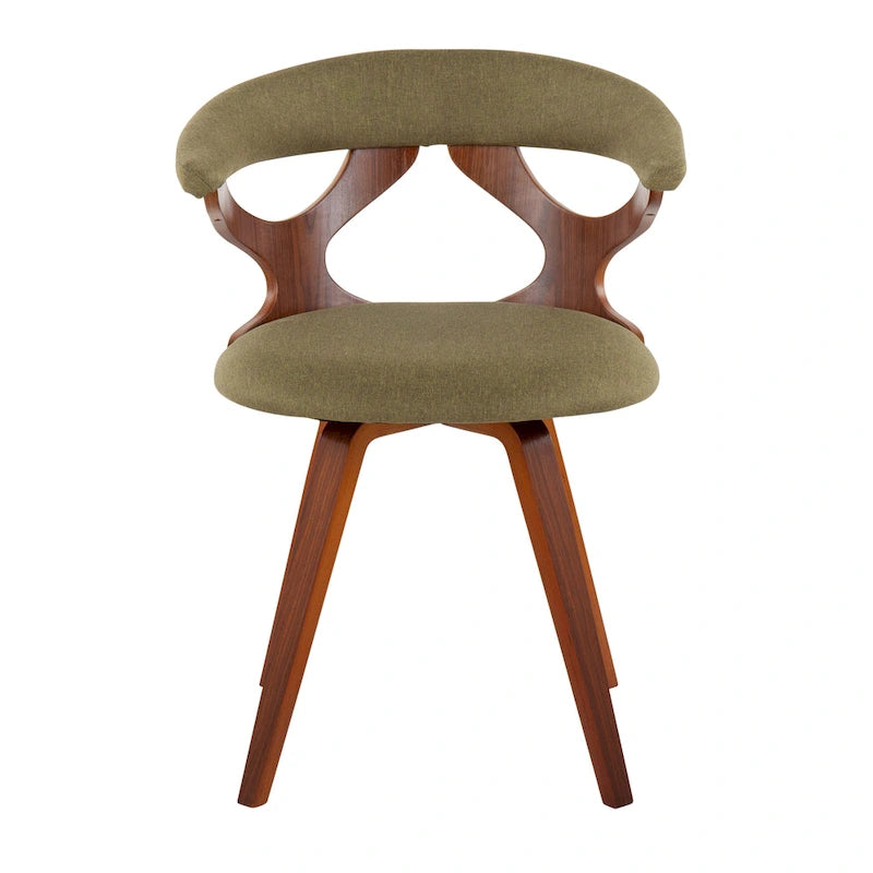 Mid-Century Modern Accent Chair | Orange or Green | Walnut Finish | Single Seat