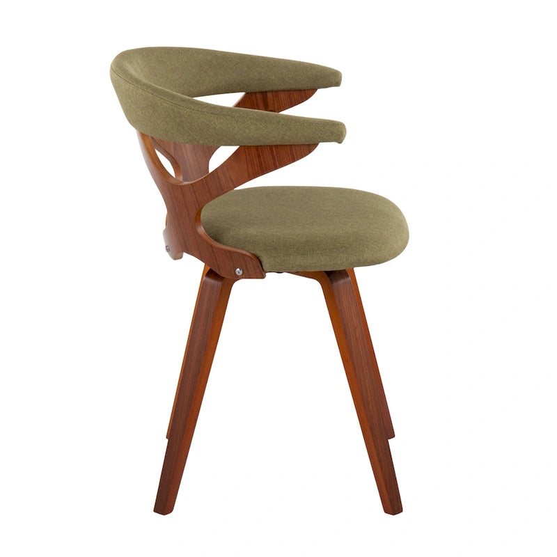Mid-Century Modern Accent Chair | Orange or Green | Walnut Finish | Single Seat