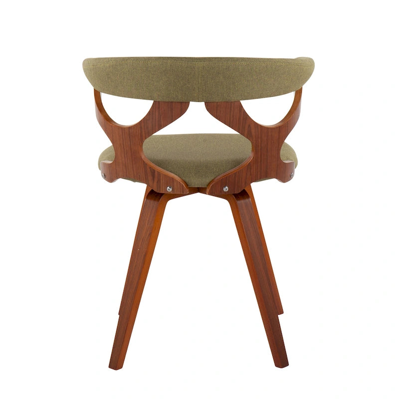 Mid-Century Modern Accent Chair | Orange or Green | Walnut Finish | Single Seat