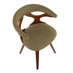 Mid-Century Modern Accent Chair | Orange or Green | Walnut Finish | Single Seat