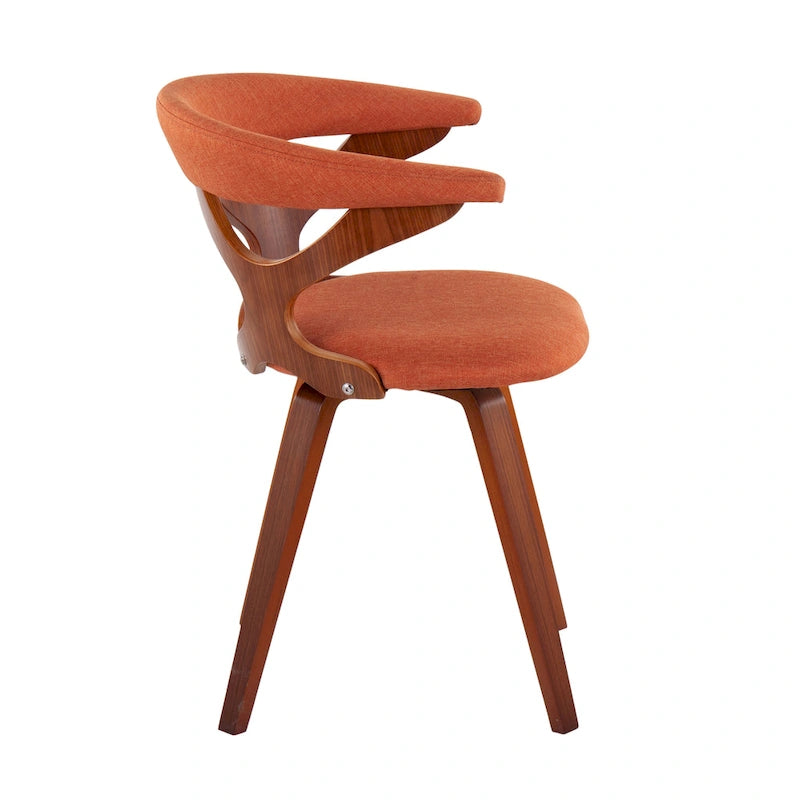 Mid-Century Modern Accent Chair | Orange or Green | Walnut Finish | Single Seat
