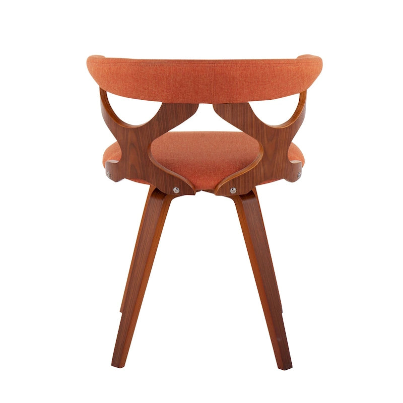 Mid-Century Modern Accent Chair | Orange or Green | Walnut Finish | Single Seat