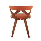 Mid-Century Modern Accent Chair | Orange or Green | Walnut Finish | Single Seat