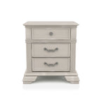 Antique White / Grey Traditional 2-Drawer Nightstand with USB Charger