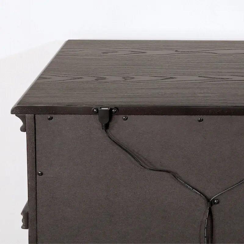 Antique White / Grey Traditional 2-Drawer Nightstand with USB Charger