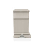 Antique White / Grey Traditional 2-Drawer Nightstand with USB Charger