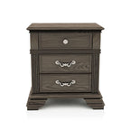 Antique White / Grey Traditional 2-Drawer Nightstand with USB Charger