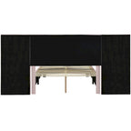 Beige Velvet Platform Bed with Headboard Shelves, Full/Queen, Sleeps 2