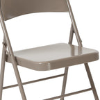 Metal Folding Chair, Set of 2 – Red / Black / Beige / Gray, Seats 2