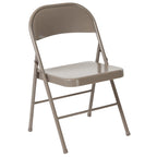 Metal Folding Chair, Set of 2 – Red / Black / Beige / Gray, Seats 2