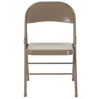 Metal Folding Chair, Set of 2 – Red / Black / Beige / Gray, Seats 2