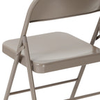 Metal Folding Chair, Set of 2 – Red / Black / Beige / Gray, Seats 2