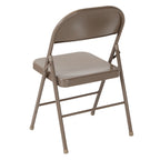 Metal Folding Chair, Set of 2 – Red / Black / Beige / Gray, Seats 2