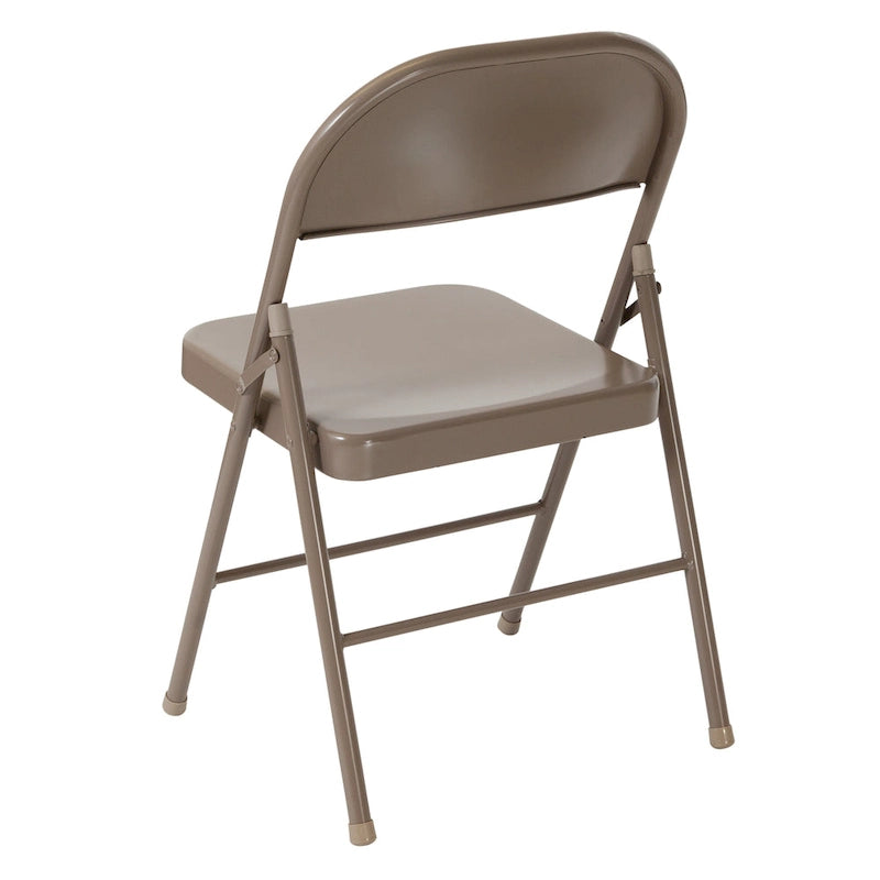 Metal Folding Chair, Set of 2 – Red / Black / Beige / Gray, Seats 2