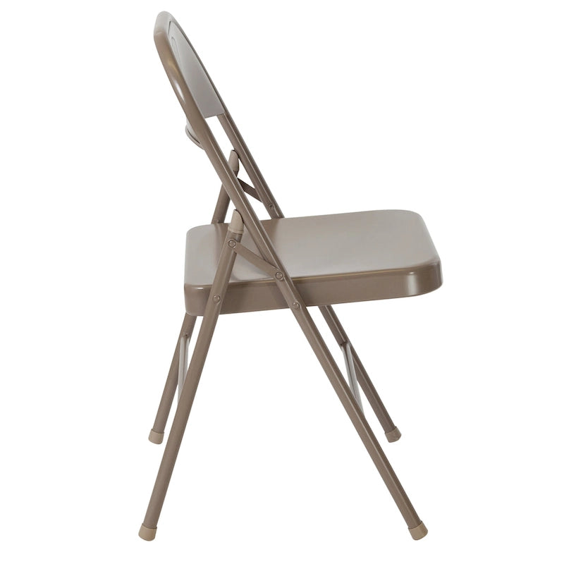 Metal Folding Chair, Set of 2 – Red / Black / Beige / Gray, Seats 2