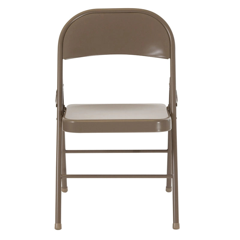 Metal Folding Chair, Set of 2 – Red / Black / Beige / Gray, Seats 2