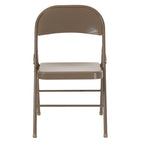 Metal Folding Chair, Set of 2 – Red / Black / Beige / Gray, Seats 2