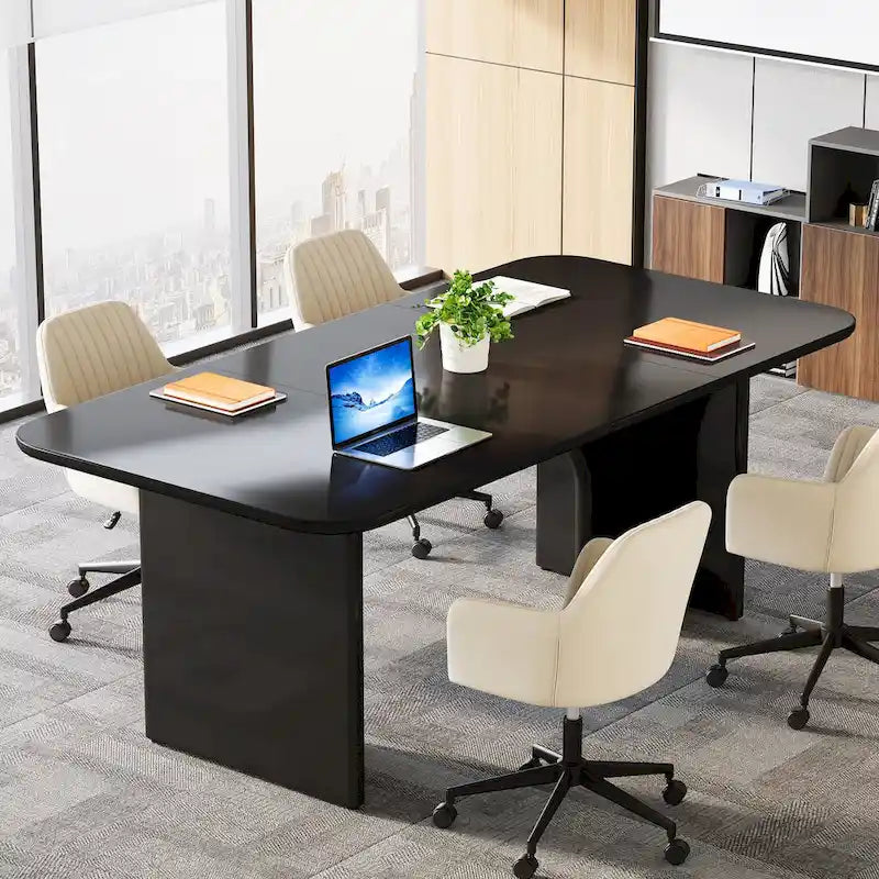 63" White/Black Arch-Base Computer Desk, 2-Person