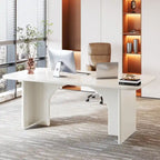 63" White/Black Arch-Base Computer Desk, 2-Person