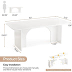 63" White/Black Arch-Base Computer Desk, 2-Person
